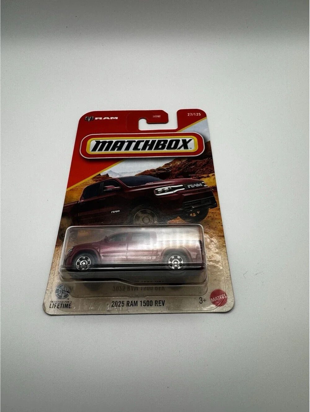 Matchbox 2025 Ram 1500 REV Red Diecast Pickup Truck, Unopened Box
